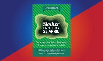 Happy Earth Day, Flyer Design, brochure, poster template. vector