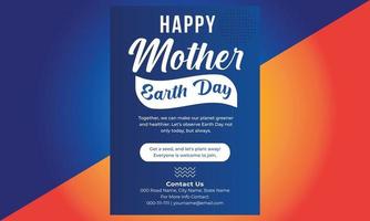 Happy Earth Day, Flyer Design, brochure, poster template. vector