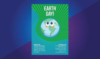 Happy Earth Day, Flyer Design, brochure, poster template. vector