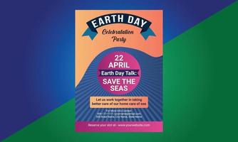 Happy Earth Day, Flyer Design, brochure, poster template. vector