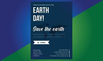 Happy Earth Day, Flyer Design, brochure, poster template. vector