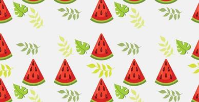 Seamless pattern, realistic pieces of watermelon - Vector