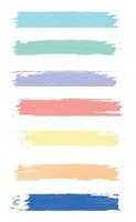 Various strokes of color paint on white background - Vector