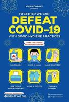 Covid-19 Poster in Flat Design Style. Coronavirus Campaign. vector