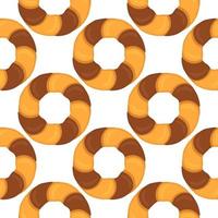 big set identical biscuit, kit colorful pastry cookie vector