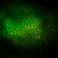 Dark Green vector texture with beautiful stars.