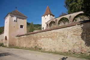 iglesia fortificada en biertan, sibiu, rumania, s2020, pared exterior foto