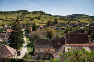 iglesia fortificada de alma vii, mosna, sibiu, 2020, vista desde la torre foto