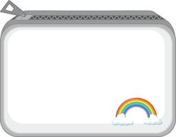 A purse with zipper and rainbow pattern vector