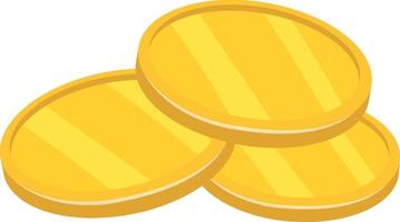 Gold coins in cartoon style isolated vector