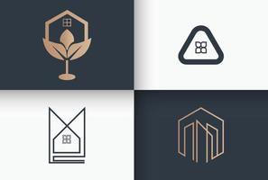 conjunto de logotipos de bienes raíces y construcción vector