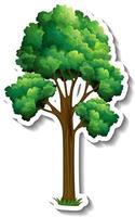 A tree with green leaves sticker on white background vector