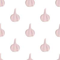 Seamless pattern with garlic. A cute print with spicy vegetables vector
