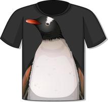 parte delantera de la camiseta con plantilla de pingüino vector