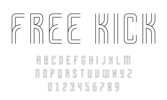 Set of alphabets font letters and numbers modern abstract design with lines vector illustration