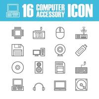computer equipment outline icon vector