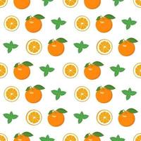 Seamless bright spring and summer pattern with oranges vector
