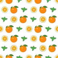 Seamless bright spring and summer pattern with oranges vector