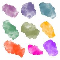 Collection of abstract vector watercolor paint stains.