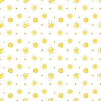 Seamless spring or summer pattern with sun and heart vector
