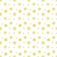 Seamless spring or summer pattern with sun and heart vector