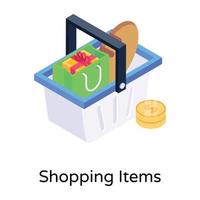 compras de artículos y paquetes vector