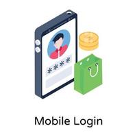 User  Mobile Login vector