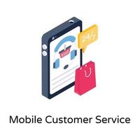 servicio al cliente móvil vector