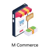 M Commerce and Shopping vector
