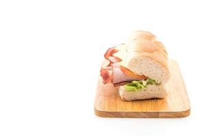 Ham and salad submarine sandwich photo