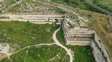 Aerial view with a view of the Inkerman quarry. Sevastopol, Crimea video