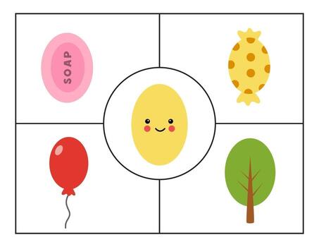 aprendizaje de formas geométricas básicas para niños. lindo óvalo. vector