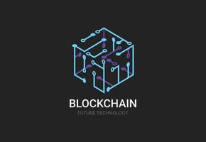 Blockchain technology concept modern icon vector