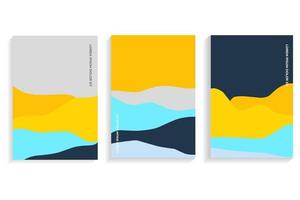 Minimalist curve lines shape set of three vector