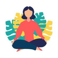 girl, yoga lotus vector