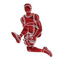 Basketball Player Jumping Action vector