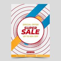 geometric abstract sales poster template design. vector