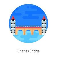 Medieval Stone Charles Bridge vector