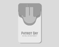 America Patriot Day Twin Tower Paper Phone vector