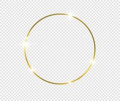 Gold shiny glowing frame with shadows isolated background vector