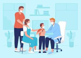 Pediatric appointment flat color vector illustration