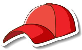 una plantilla de pegatina con una gorra roja aislada vector