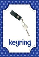 Vocabulary flashcard with word Keyring vector