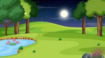 Blank nature landscape at night scene vector