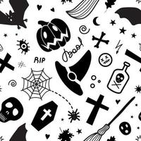 Spooky Halloween seamless background pattern vector