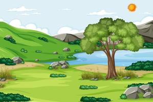 Outdoor scene with nature forest vector