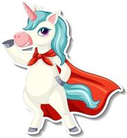 Cute unicorn stickers with a super hero unicorn vector