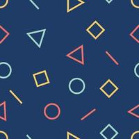 Seamless colored background pattern, various geometric shapes - Vector