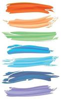 Various strokes of color paint on white background - Vector