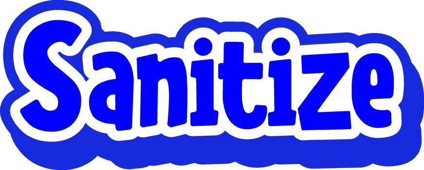 Sanitize font in cartoon style isolated on white background vector